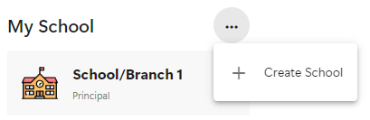 Create School button