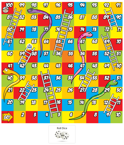 Snakes & Ladders game screenshot