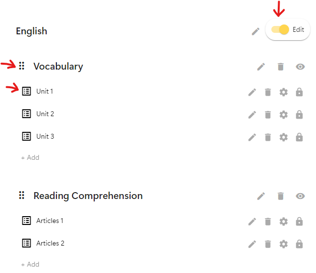 Edit Material toggle
