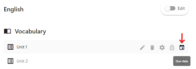 Lesson Due date button icon