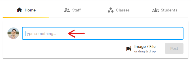 School Home tab - feed